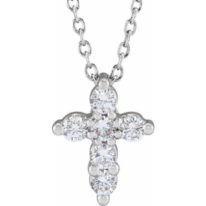 Felixa Natural Diamond Prong Set Cross Pendant Necklace