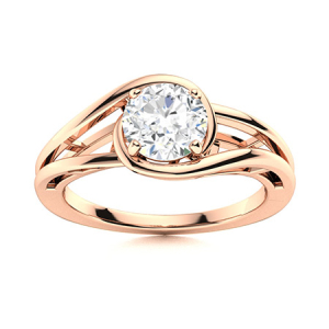 Caraline Natural Rose Gold 4 Prong Solitaire Diamond Rings