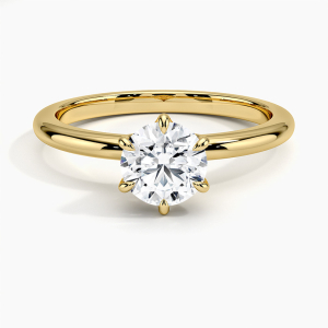 Daaiyah 1.25 Carat Natural Round cut 6 Prong  Solitaire Diamond Rings