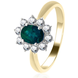 Bria Emerald Yellow Gold  Diamond Rings