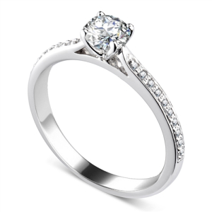 0.50 - 1.00 Carat Lab-Created Diamond Side Stone Engagement Rings
