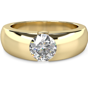 Dreda Lab-Created Yellow Gold Bezel Promise Diamond Rings