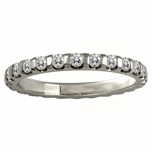 Ebba Lab-Created Platinum Bar Set Eternity Diamond Rings