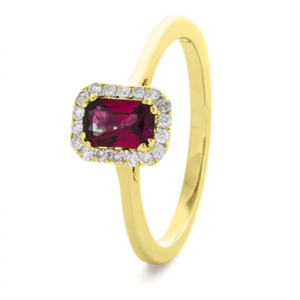 Aubrin Natural Ruby Rose Gold  Diamond Ring