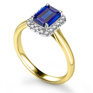 Linnea Blue Sapphire Rose Gold  Diamond Ring