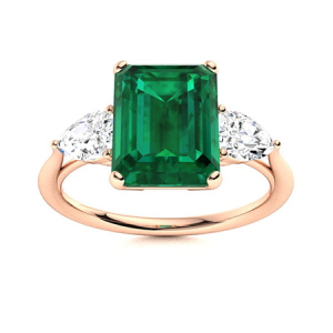 Bexley Emerald Rose Gold  Diamond Rings