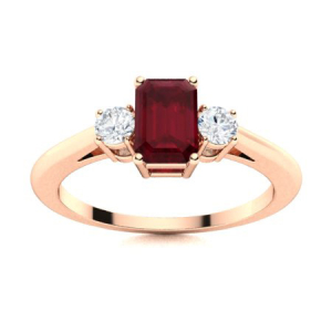 Altessa Natural Ruby Rose Gold  Diamond Rings