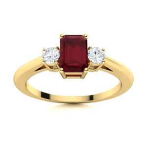 Altessa Natural Ruby Yellow Gold  Diamond Rings