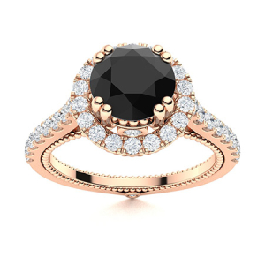 Auriah Rose Gold Black Diamond Engagement Rings