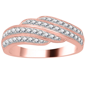 Eirini Lab-Created Rose Gold Prong Statement Diamond Rings