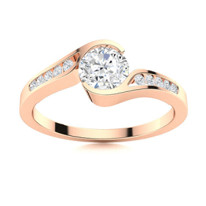 Dulcibella Natural Rose Gold Tension Promise Diamond Rings