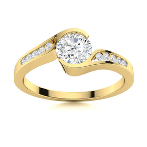 Dulcibella Natural Yellow Gold Tension Promise Diamond Rings