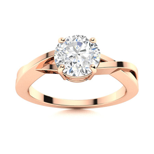 Drueta Lab-Created Rose Gold 4 Prong Promise Diamond Rings