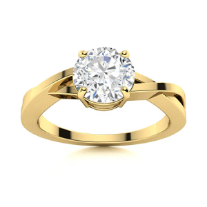 Drueta Lab-Created Yellow Gold 4 Prong Promise Diamond Rings