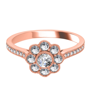 Ermenburg Natural Rose Gold Bezel Everyday Diamond Rings