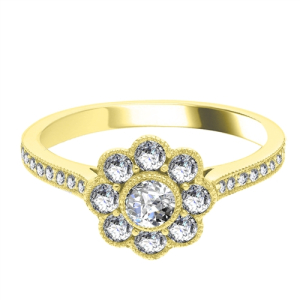 Ermenburg Natural Yellow Gold Bezel Everyday Diamond Rings