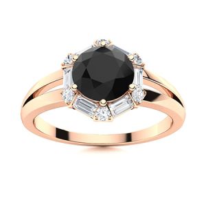 Ailed Rose Gold Black Diamond Engagement Rings