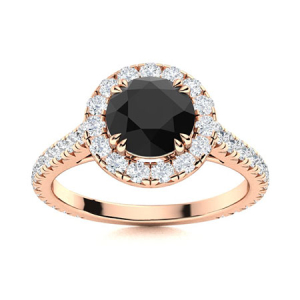 Aloria Rose Gold Black Diamond Engagement Rings