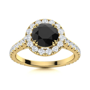 Aloria Yellow Gold Black Diamond Engagement Rings