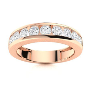 Eilleen Lab-Created Rose Gold Channel Set Eternity Diamond Rings