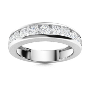 Eilleen Lab-Created White Gold Channel Set Eternity Diamond Rings