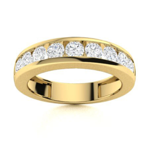 Eilleen Lab-Created Yellow Gold Channel Set Eternity Diamond Rings