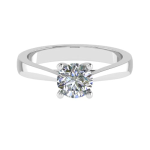 Caty 0.20 - 3.00 Carat Natural Round cut 4 Prong  Solitaire Diamond Rings