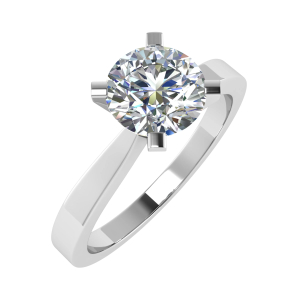 Cecille Lab-Created Yellow Gold 4 Prong Solitaire Diamond Rings