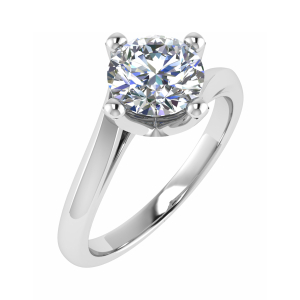 Crysta Natural Yellow Gold 4 Prong Solitaire Diamond Rings