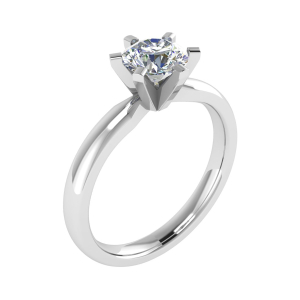 Lucia  Natural Yellow Gold 4 Prong Solitaire Diamond Rings