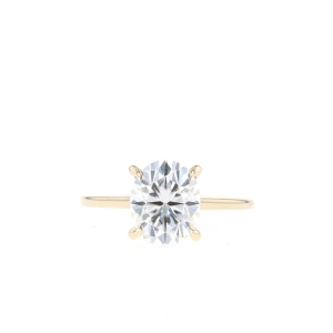 Barita Natural Diamond Yellow Gold 4 Prong Classic Solitaire Engagement Rings