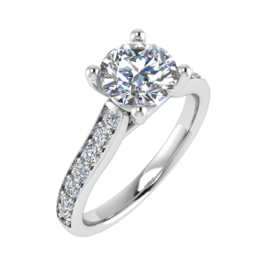 Cyleigh Lab-Created Diamond 4 Prong Side Stone Engagement Rings