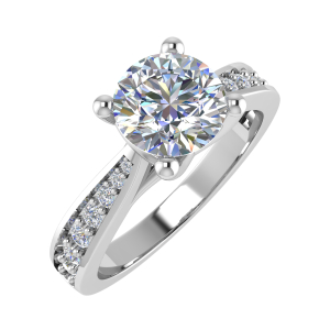 Courtlin Lab-Created Diamond 4 Prong Side Stone Engagement Rings