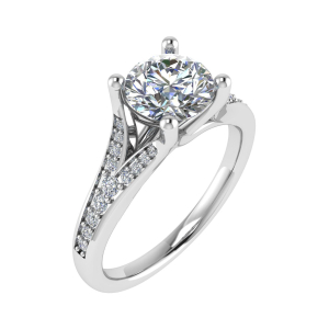 Charitee Lab-Created Diamond 4 Prong Side Stone Engagement Rings