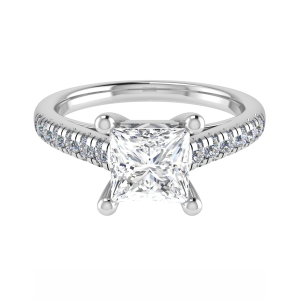 Celie Lab-Created Diamond 4 Prong Side Stone Engagement Rings