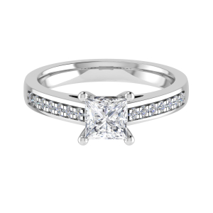 Codier Lab-Created Diamond 4 Prong Side Stone Engagement Rings