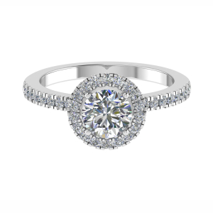 Eleanore Lab-Created Yellow Gold 4 Prong Cluster Diamond Ring