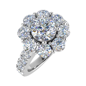 Shiloh Lab-Created Platinum 4 Prong Cluster Diamond Rings