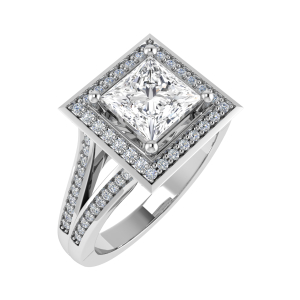 Lavinia Lab-Created Princess cut 4 Prong  Cluster Diamond Rings