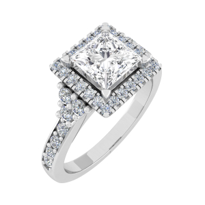 Theodora Lab-Created 4 Prong Cluster Diamond Rings