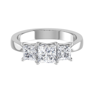 Dorine Lab-Created 4 Prong Trilogy Engagement Diamond Ring