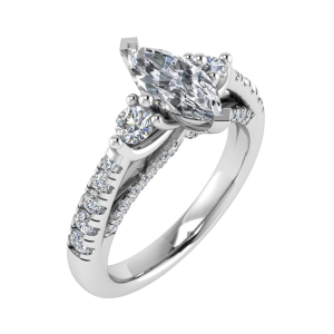 Darnisha Natural 4 Prong 3 Stone Ring Diamond Rings