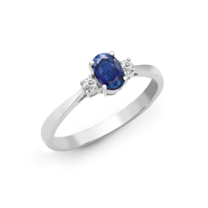 Donnie Blue Sapphire Rose Gold 4 Prong  Diamond Rings