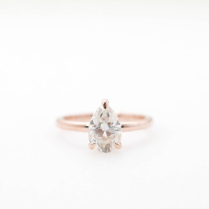 Bilhah Natural Diamond Rose Gold 3 Prong Classic Solitaire Engagement Rings