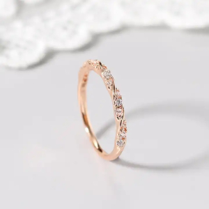 Rosa Natural Diamond Rose Gold Prong Half Eternity