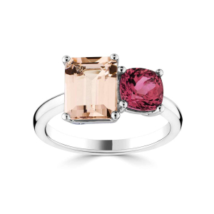 Kyra Morganite Rose Gold Prong Set Gemstone Diamond Ring