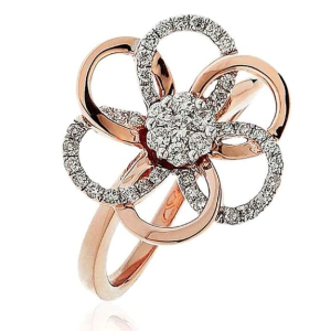 Erryl Natural Rose Gold Prong Statement Diamond Rings