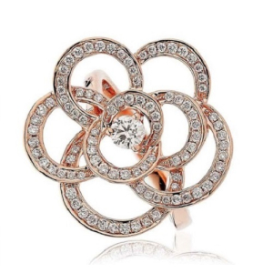 Evernie Natural Rose Gold Prong Statement Diamond Rings