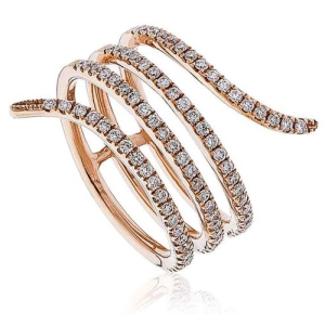 Evangalista Natural Rose Gold Prong Statement Diamond Rings