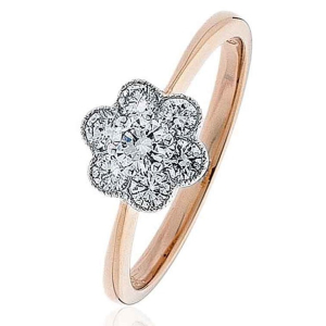 Errolyn Natural Rose Gold Prong Statement Diamond Rings